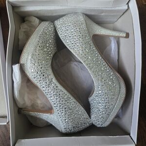 Davids Bridal Silver High Heels